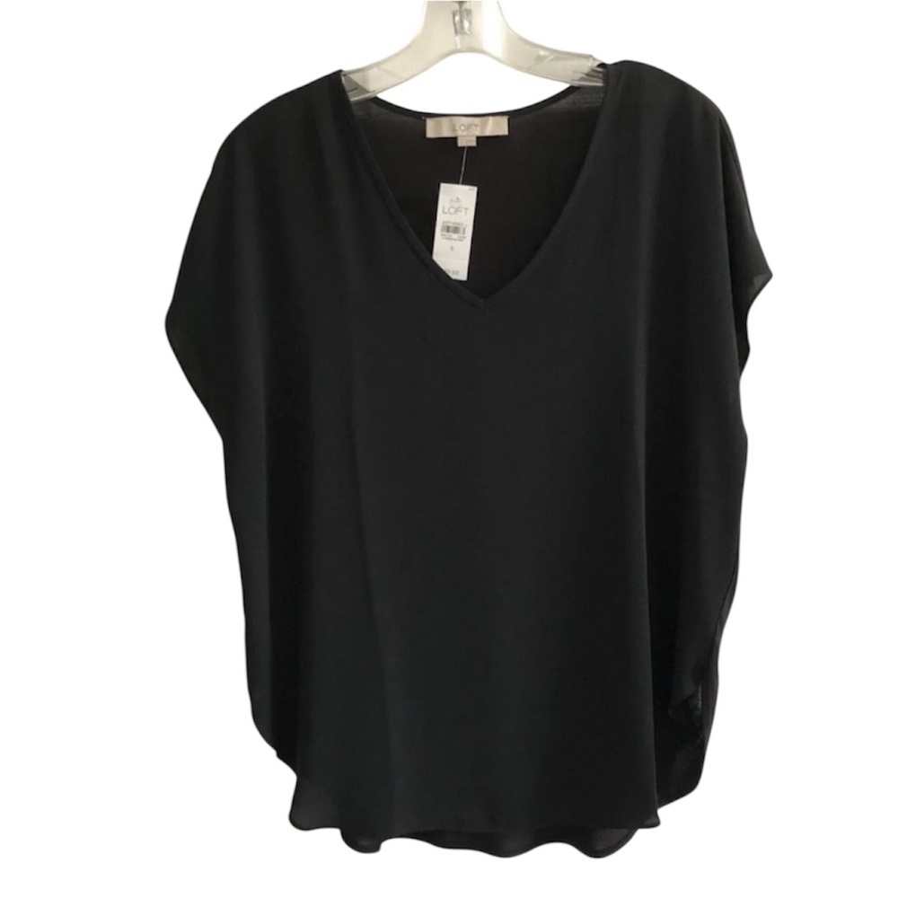 Loft Short Sleeve V-Neck Blouse -Small, New With Tags